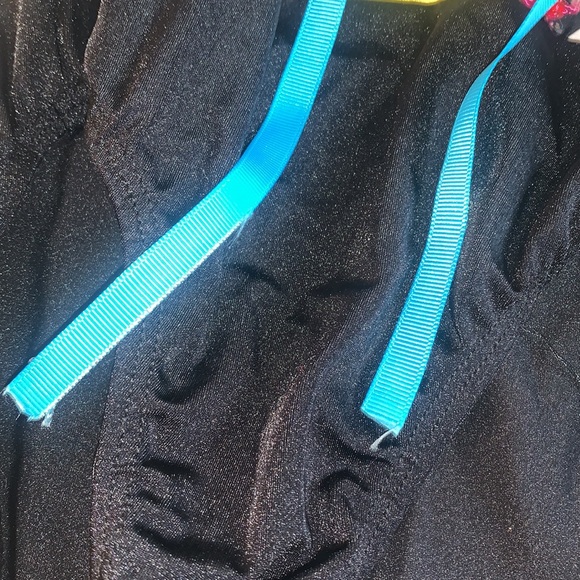 Dansco Leotard MC Black & White w/ Pink Sequin Trim Blue Ribbon EUC Dance - Picture 7 of 14